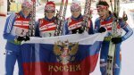 Российские биатлонисты вышли на первое место в Кубке Наций