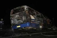 В Москве в районе Курского вокзала сгорел автобус, два человека погибли