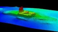 Sonar отображает затонувшее судно после кораблекрушения в городе Честер